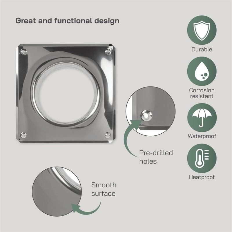 Vent Systems 6" Inch Stainless Steel Chimney Top Plate - Base Mount for Flue Cap or Cowl - Square to Round Roof Cover Flange - Steel Plate Cover for Chimneys - Image 4